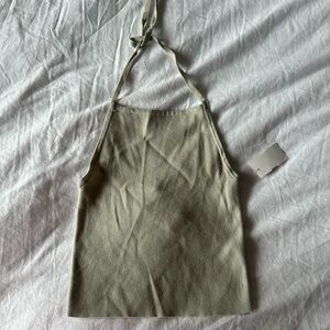 Brandy Melville Green Halter Neck Top